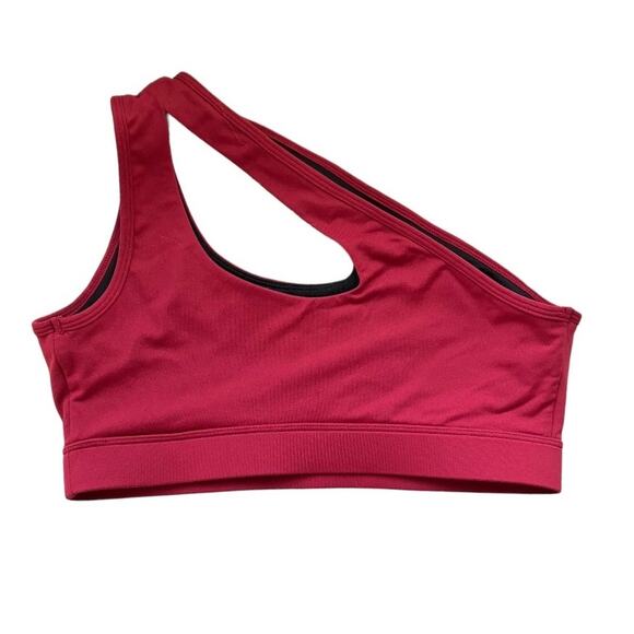 VNTUR Deep Red One Shoulder Sports Bra Size Large - Picture 2 of 3